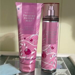 Bath & Body Works Twisted Peppermint Pink Lotion and Mist